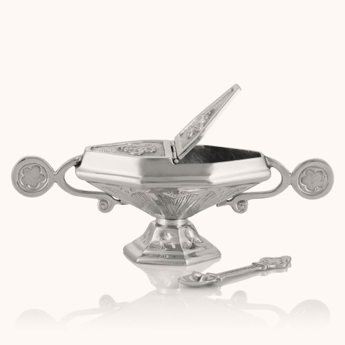 Łódka na kadzidło | Mosiądz | Nikiel | 9 cm