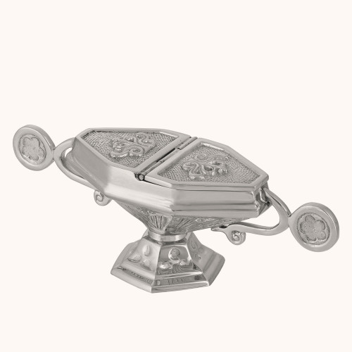 Łódka na kadzidło | Mosiądz | Nikiel | 9 cm