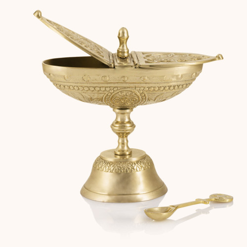 Łódka na kadzidło | Mosiądz | 15 cm