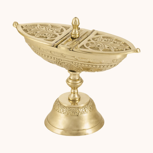 Łódka na kadzidło | Mosiądz | 15 cm