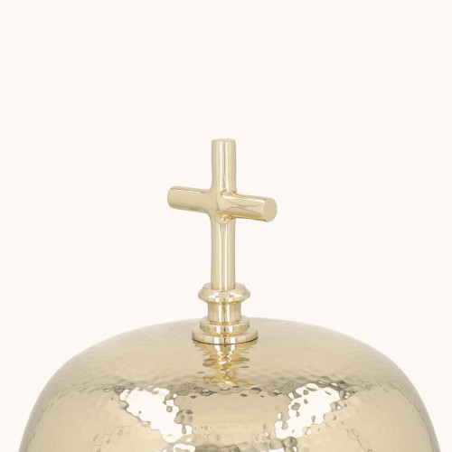 Gong potrójny | Mosiądz | Drewniany młotek | 35 cm