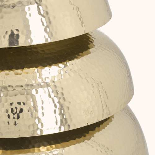 Gong potrójny | Mosiądz | Drewniany młotek | 35 cm