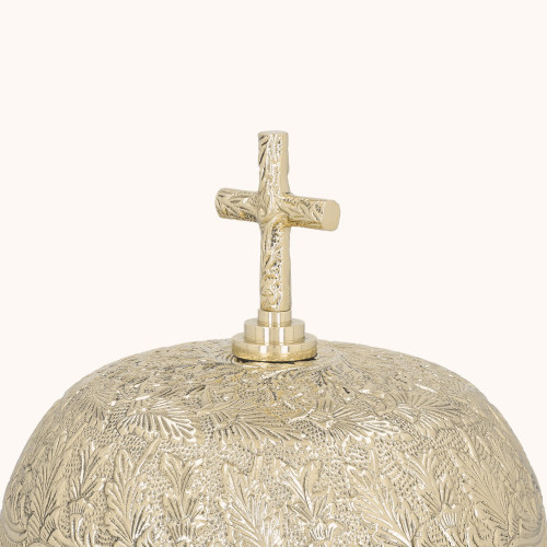 Gong potrójny | Mosiądz | Drewniany młotek | 33 cm