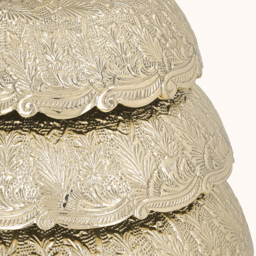 Gong potrójny | Mosiądz | Drewniany młotek | 33 cm