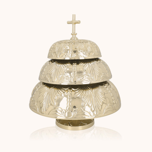 Gong trójtonowy | Mosiądz | Drewniany młotek | 38 cm