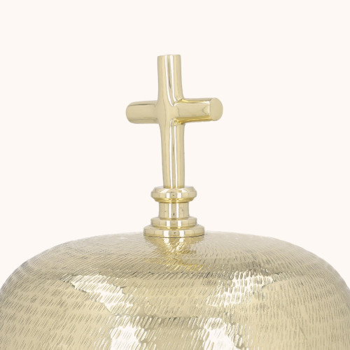 Gong potrójny | Mosiądz | Drewniany młotek | 37 cm