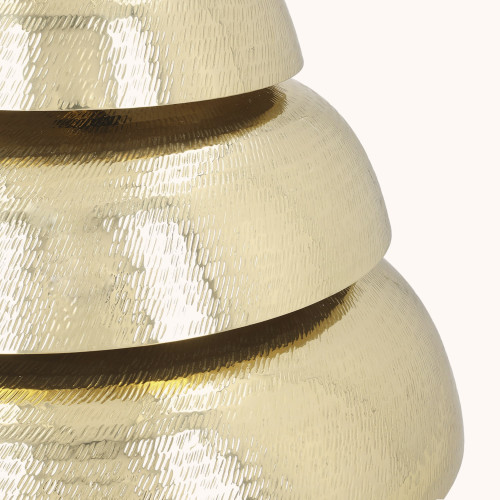 Gong potrójny | Mosiądz | Drewniany młotek | 37 cm