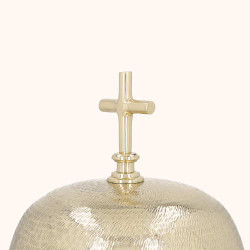 Gong podwójny | Mosiądz | Drewniany młotek | 29 cm