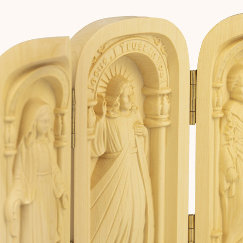 Tryptyk | Drewno | Jezus | Św. Józef Robotnik | Matka Boża Niepokalana