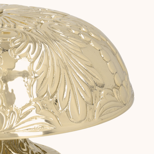 Gong pojedynczy | Zdobiony | Mosiądz | Drewniany młotek | 23 cm