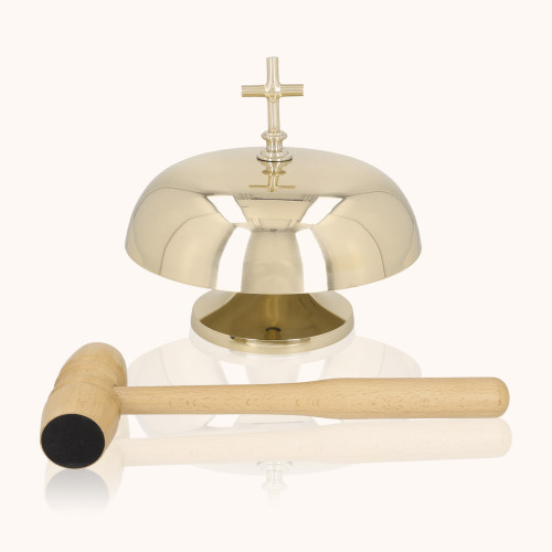 Gong pojedynczy | Mosiądz | Drewniany młotek | 21 cm