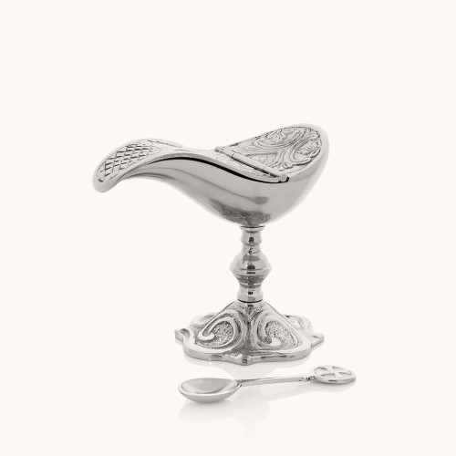 Łódka na kadzidło | Mosiądz | Nikiel | 12 cm