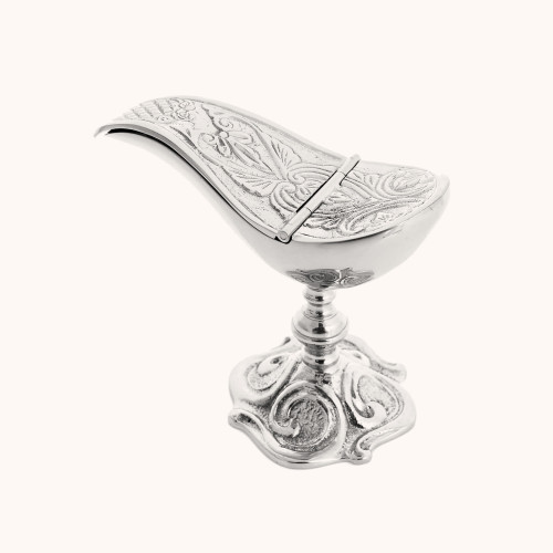 Łódka na kadzidło | Mosiądz | Nikiel | 12 cm