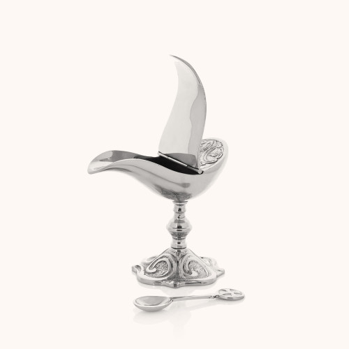 Łódka na kadzidło | Mosiądz | Nikiel | 12 cm