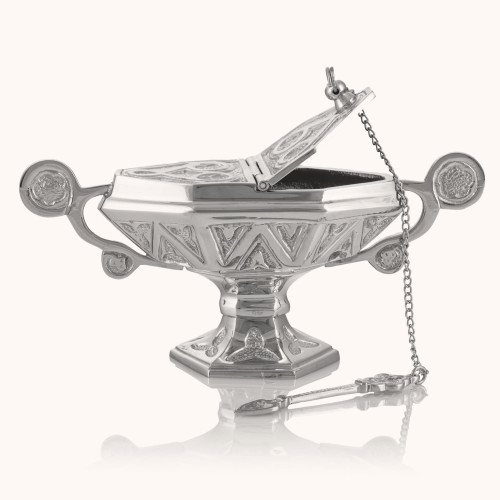 Łódka na kadzidło | Mosiądz | Nikiel | 11 cm