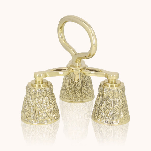 Dzwonki liturgiczne | Potrójne | Mosiądz | 15 cm