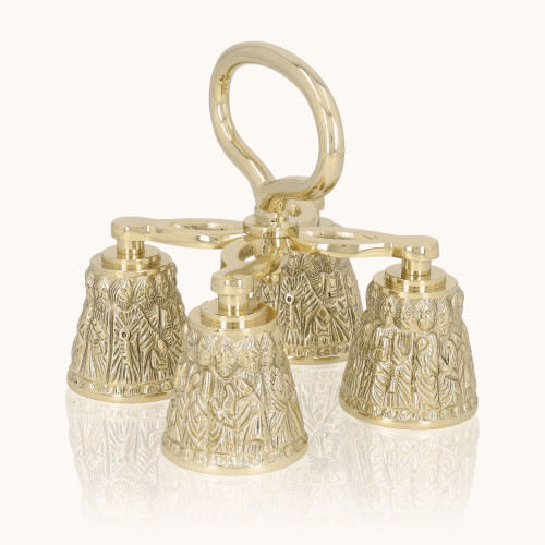 Dzwonki liturgiczne | Poczwórne | Mosiądz | 15 cm