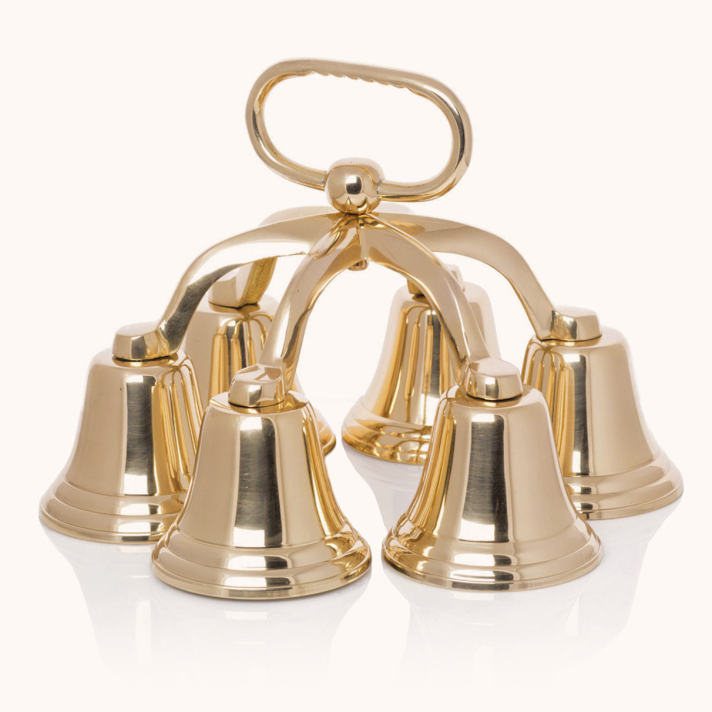 Dzwonki liturgiczne | Sześciokrotne| Mosiądz | 18 cm