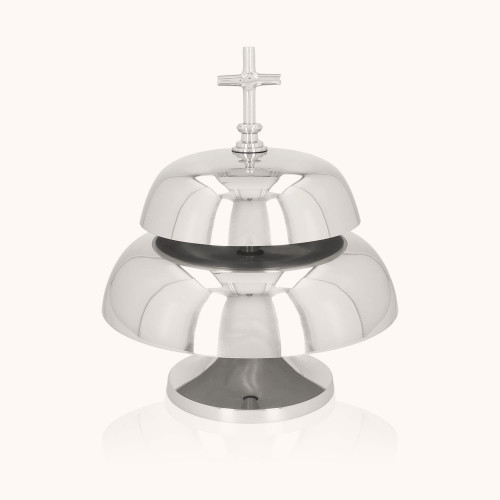 Gong dwutonowy | Mosiądz | Nikiel | Drewniany młotek | 29 cm