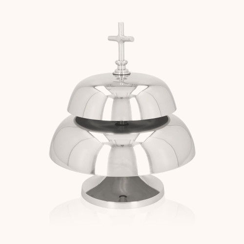 Gong dwutonowy | Mosiądz | Nikiel | Drewniany młotek | 29 cm