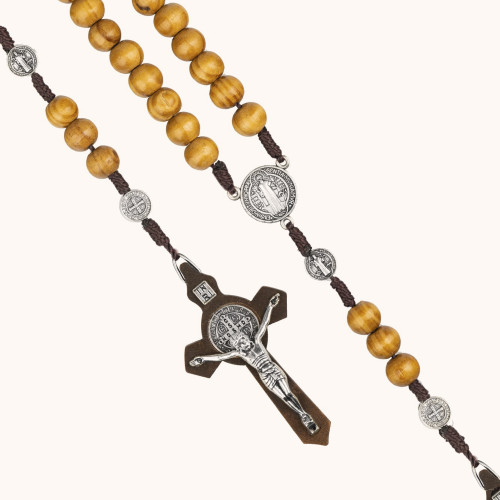 Różaniec | drewno | Św. Benedykt