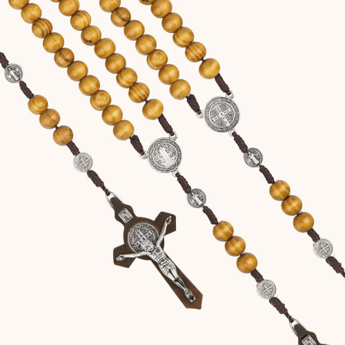 Różaniec | drewno | Św. Benedykt