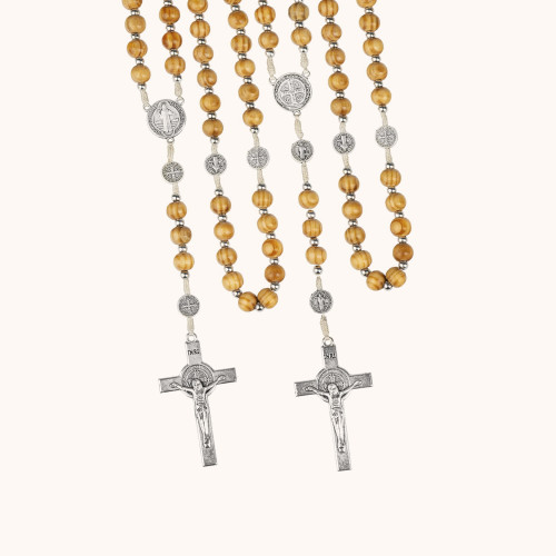 Różaniec | Drewno | Św. Benedykt