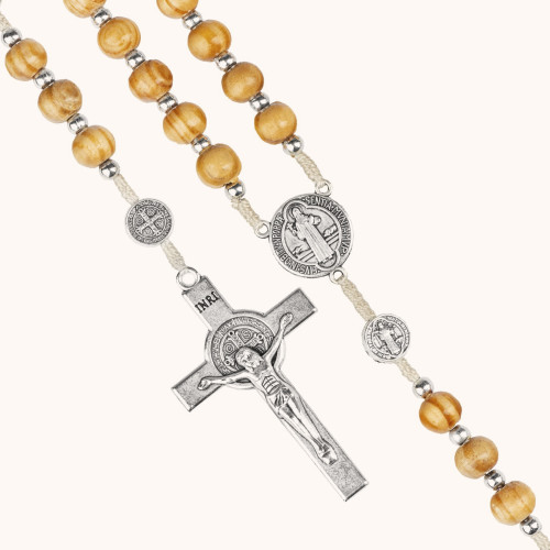 Różaniec | Drewno | Św. Benedykt