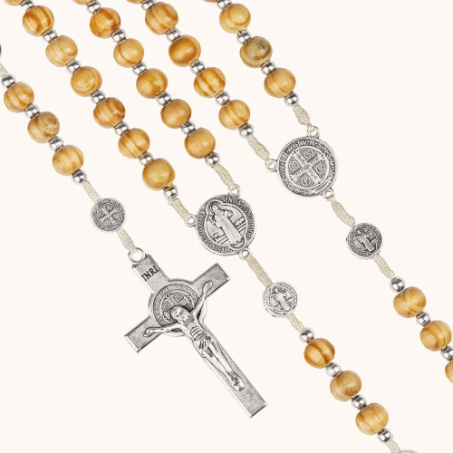 Różaniec | Drewno | Św. Benedykt