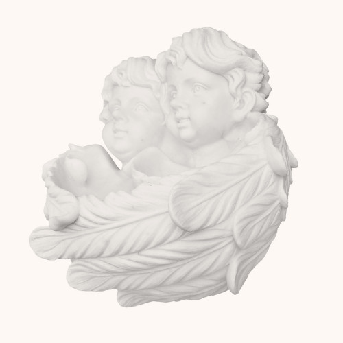 Płaskorzeźba | Kropielnica | Marmur | Anioły | 43 cm