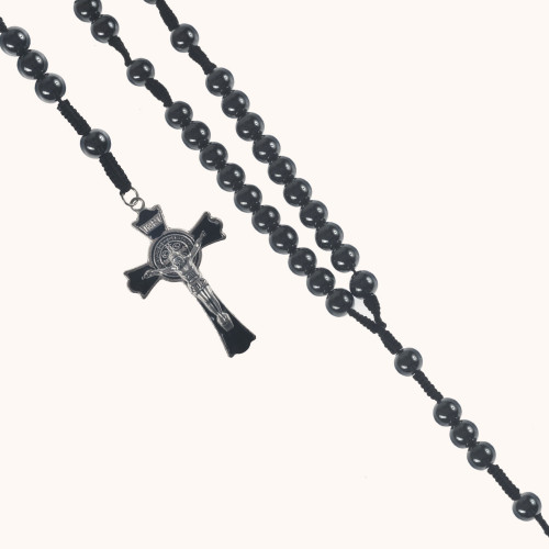 Różaniec | Hematyt | Św. Benedykt