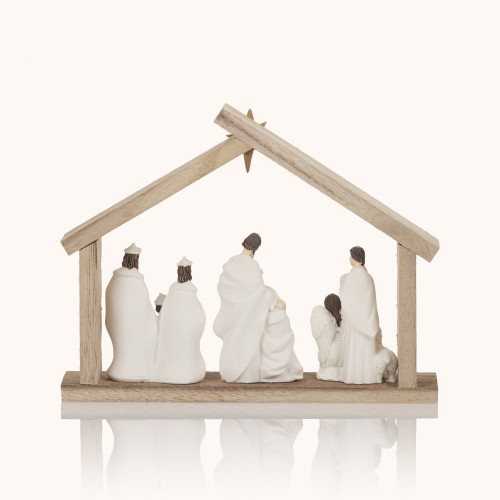 Szopka bożonarodzeniowa | Żywica | 14 cm | Bianco