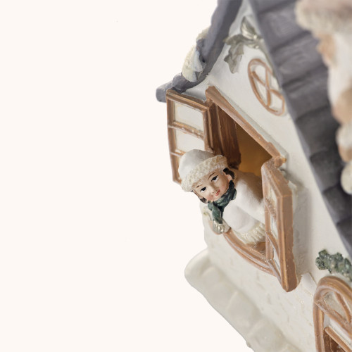 Figurka | Świąteczny domek | Świecący | 18 cm | Favola