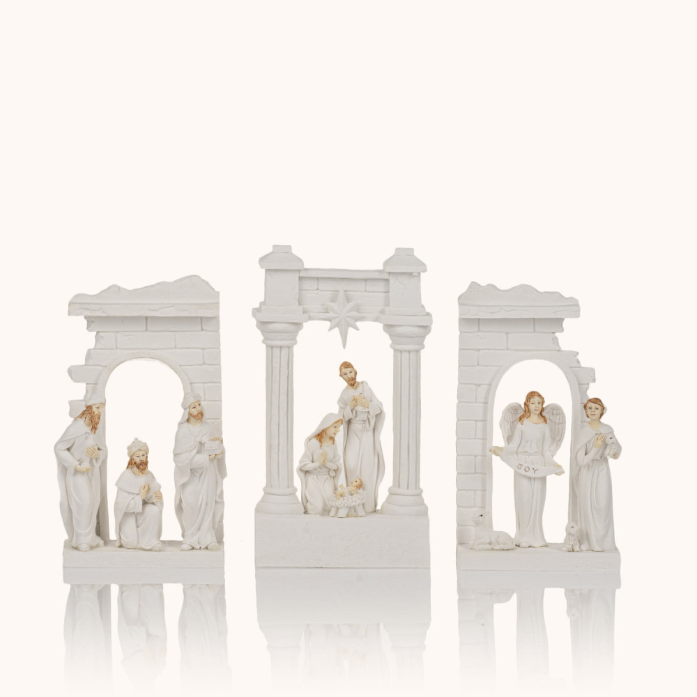Szopka bożonarodzeniowa | świecąca | 16 cm | Bianco