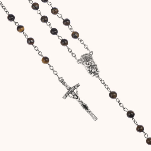 Różaniec | Kamień Naturalny | Tygrysie Oko | 6 mm