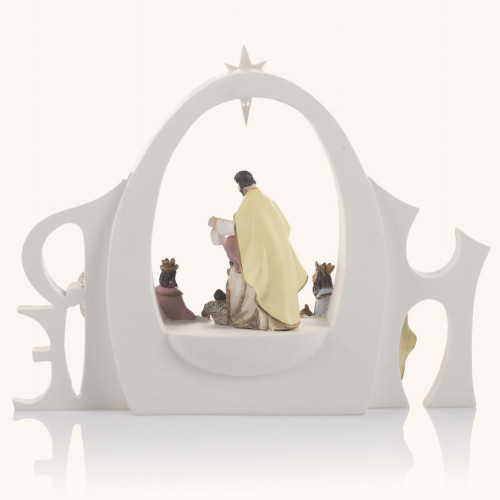 Szopka bożonarodzeniowa | świecąca | Napis HOPE | 15 cm | Bianco