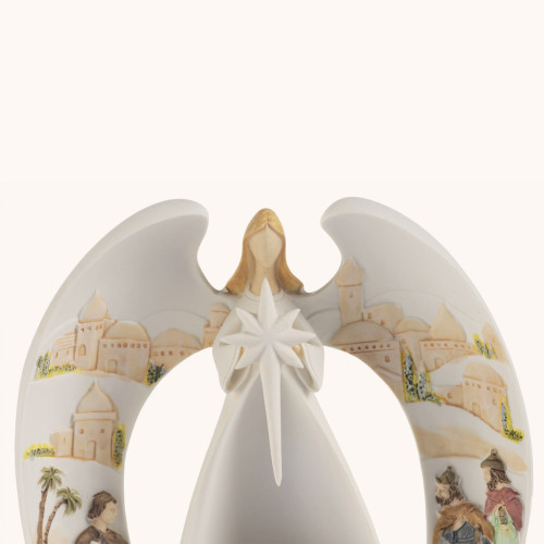 Figurka | Anioł | Szopka bożonarodzeniowa | Świecąca | 16 cm | Bianco