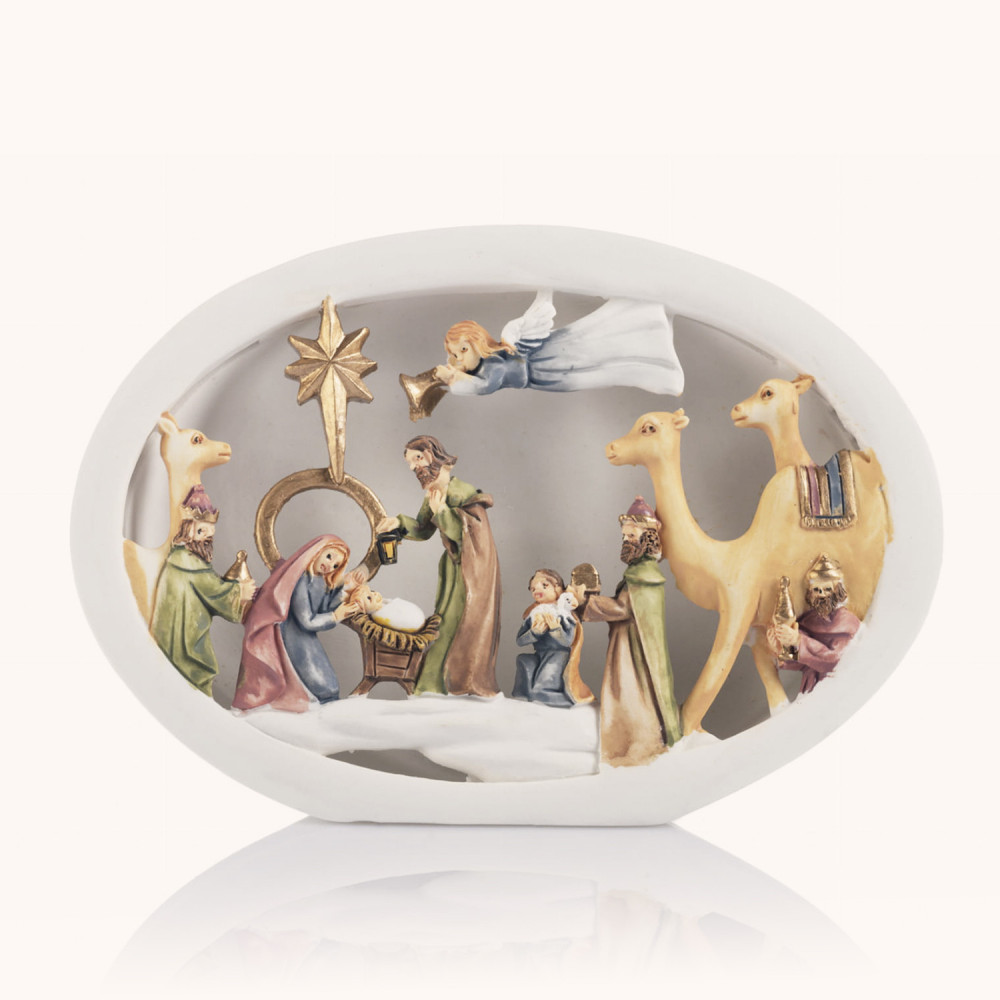 Szopka bożonarodzeniowa | Trzej Królowie | Świecąca | 8 cm | Bianco
