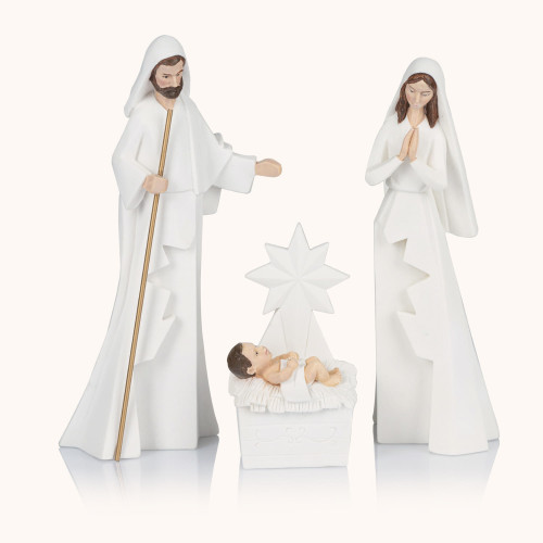 Figurka | Święta Rodzina | Modułowa | Świecąca | 18 cm | Bianco