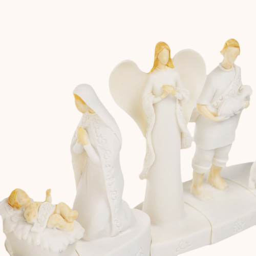 Szopka bożonarodzeniowa | Nowoczesna | Świecąca | 11 cm | Bianco