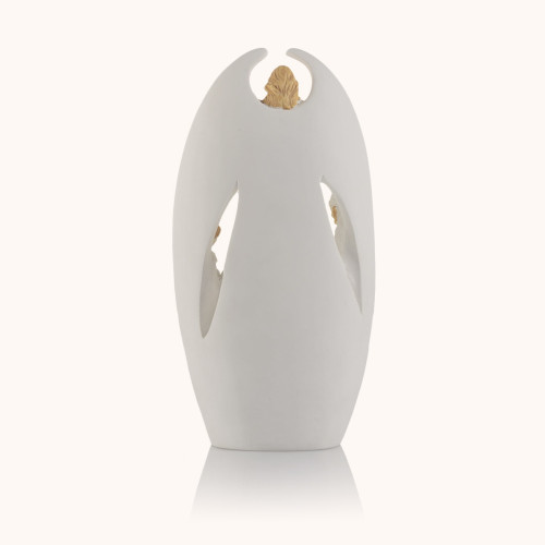 Figurka | Szopka bożonarodzeniowa ujęta w Aniele | Świecąca | 19 cm | Bianco
