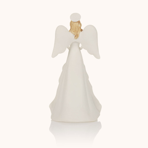 Figurka | Anioł ze Świętą Rodziną | Świecący | 21 cm | Bianco