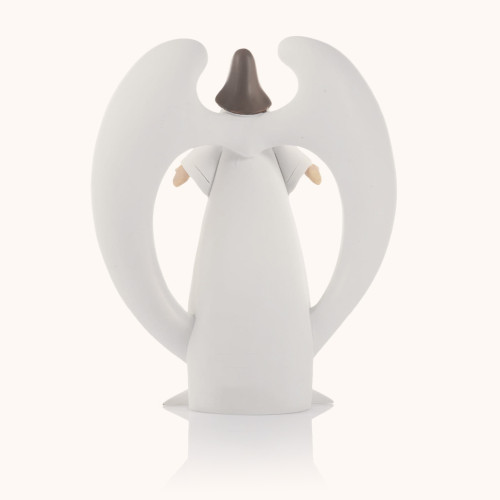 Szopka bożonarodzeniowa | Święta Rodzina | Anioł | Ręcznie malowana | 20 cm | Bianco