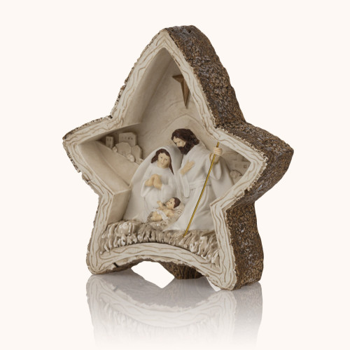 Szopka | Gwiazda | Święta Rodzina | 17 cm | Bianco