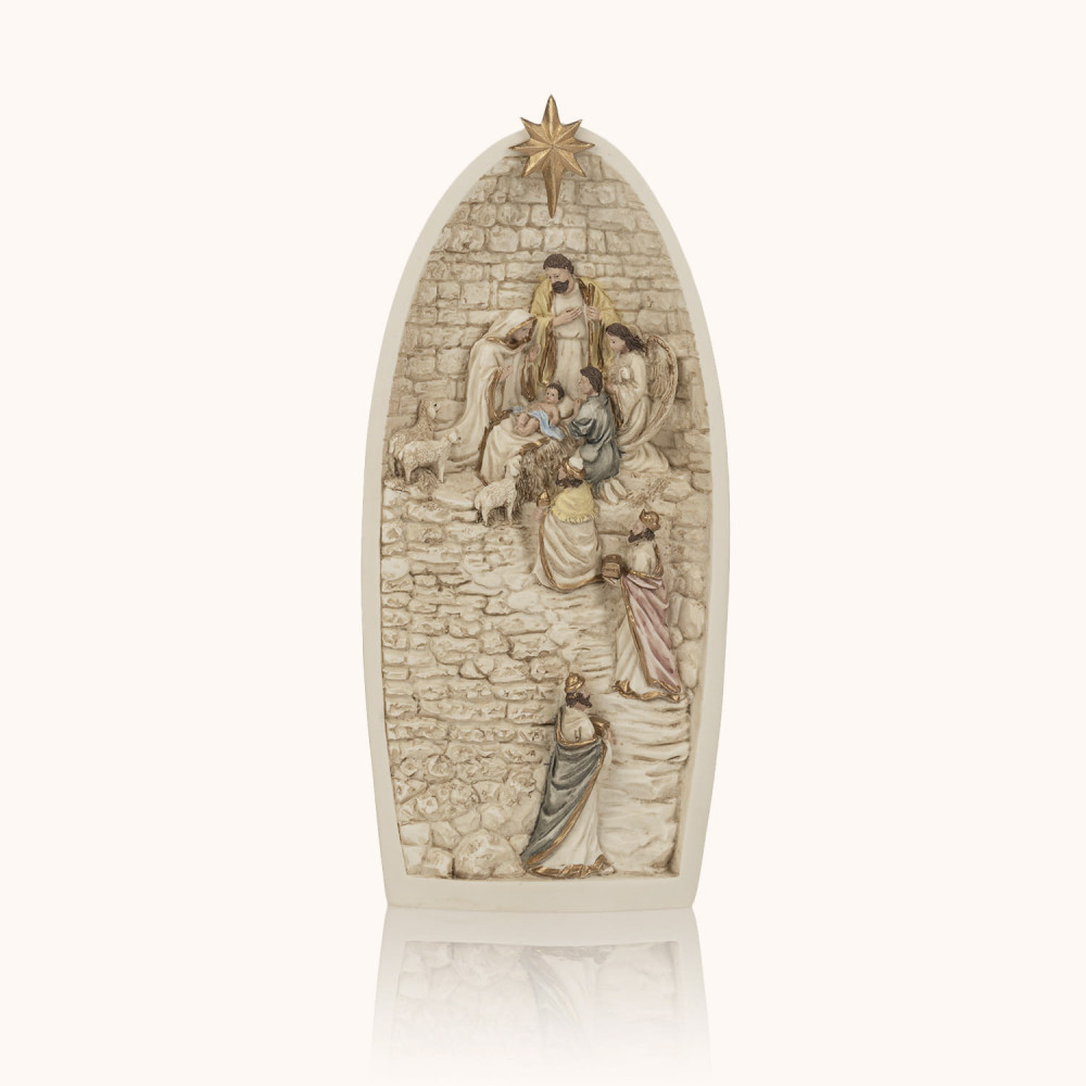 Figurka | Święta Rodzina ujęta w skale | 21 cm | Bianco