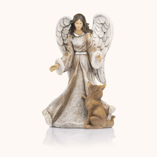 Figurka | Anioł z lisem | 34 cm | Decorato