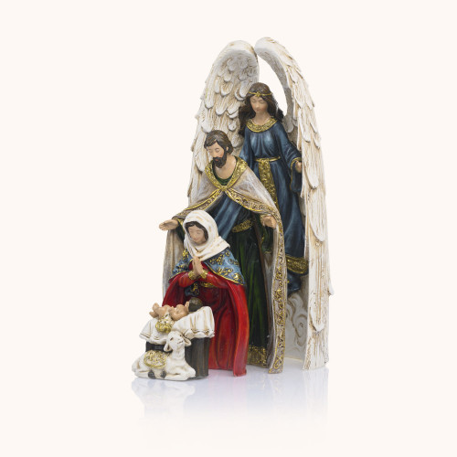 Szopka bożonarodzeniowa | Święta Rodzina | Opieka Anioła | 25 cm | Decorato