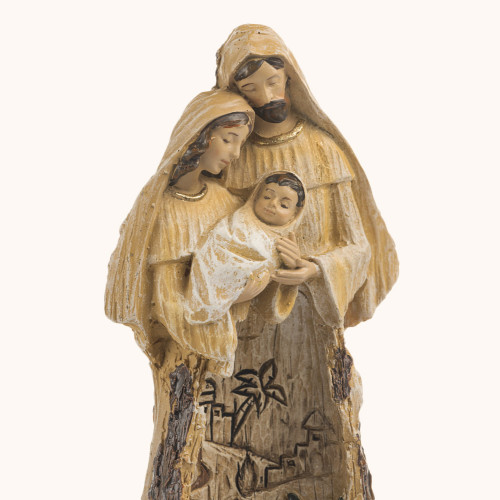 Figurka | Święta Rodzina W Drewnianej Oprawie | 29 cm | Decorato