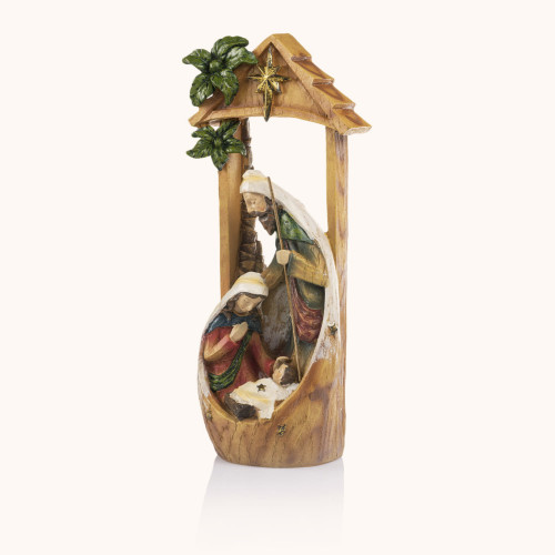 Figurka | Święta Rodzina | Struktura Drewna | 34 cm | Decorato