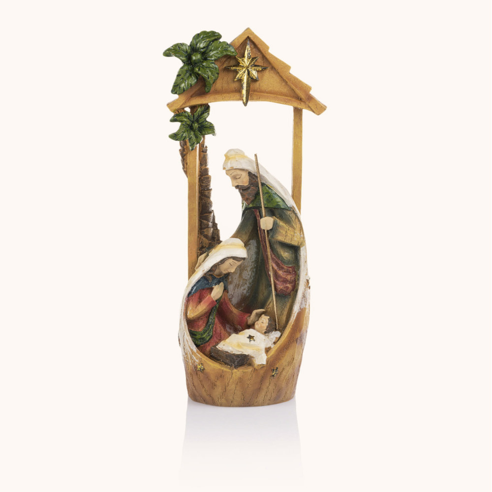 Figurka | Święta Rodzina | Struktura Drewna | 34 cm | Decorato